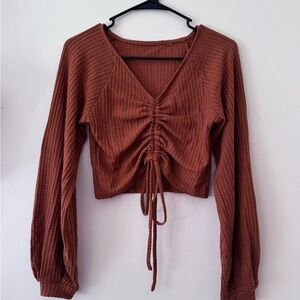 Trendy Rust Long Sleeve Top